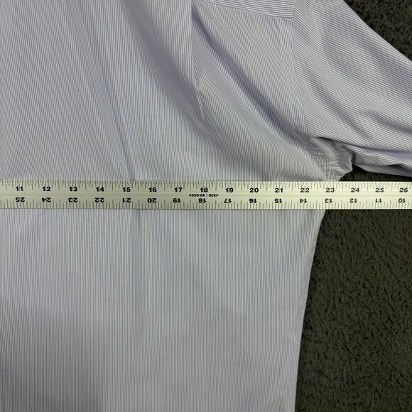 Canali Shirt Mens 16.5 Purple Striped Dress Shirt Spread Collar Made in Italy - Picture 10 of 13